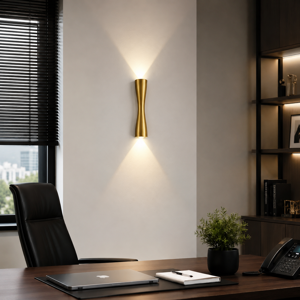 Modern Luxury Gold Up & Down Outdoor LED Wall Light