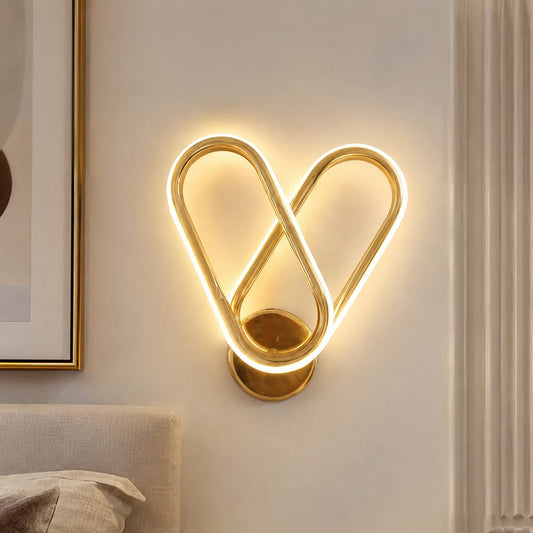 Modern Luxury Gold Double Loop LED Wall Sconce
