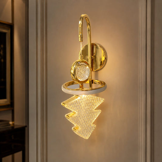 Modern Luxury Gold Crystal Hanging Wall Sconce