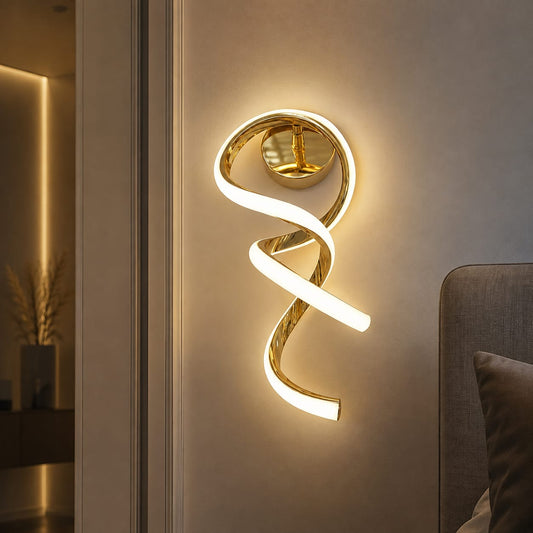 Modern Luxury Gold Spiral LED Wall Light
