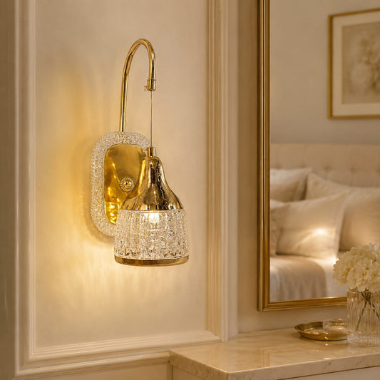 Modern Luxury Gold Crystal Hanging Wall Sconce – Decorative LED Wall Light