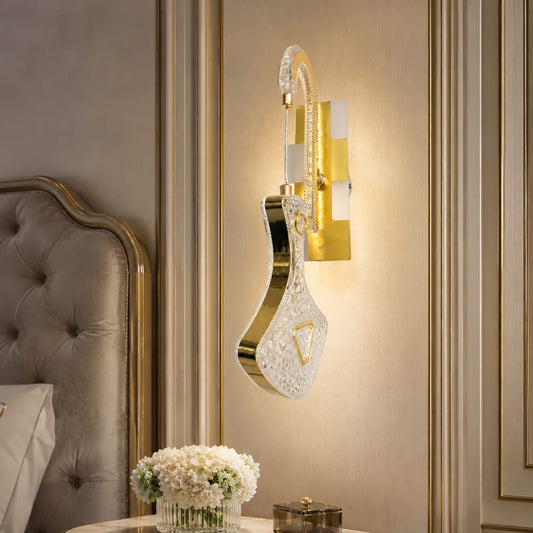 Modern Luxury Gold Crystal Geometric Wall Light