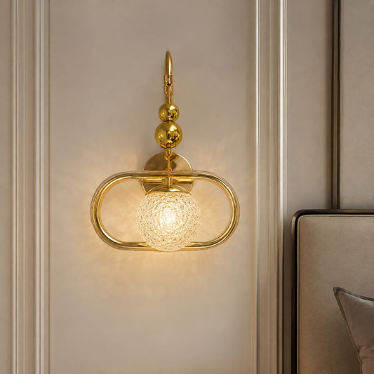 Modern Luxury Gold Crystal Globe Wall Sconce