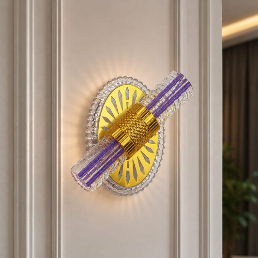 Modern Luxury Gold Crystal Cross Wall Sconce