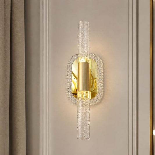 Modern Luxury Gold Crystal Tube Wall Sconce