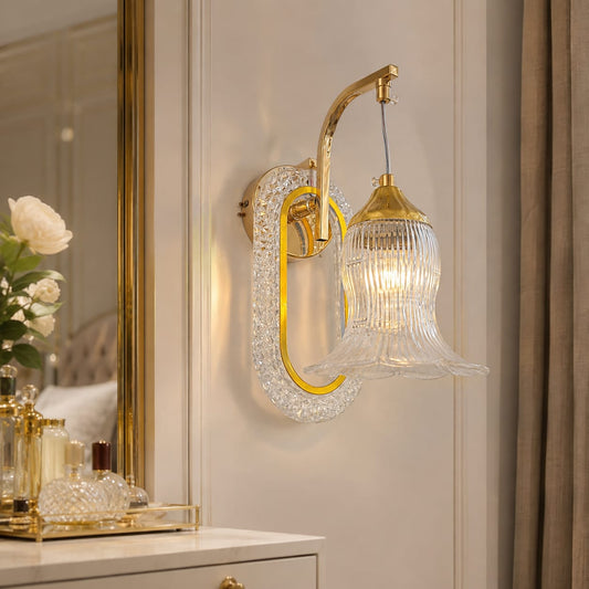 Modern Luxury Gold Crystal Glass Wall Sconce
