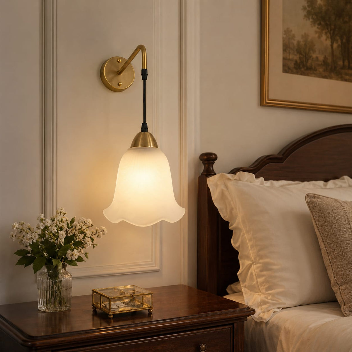 Modern Luxury Gold Glass Hanging Wall Light