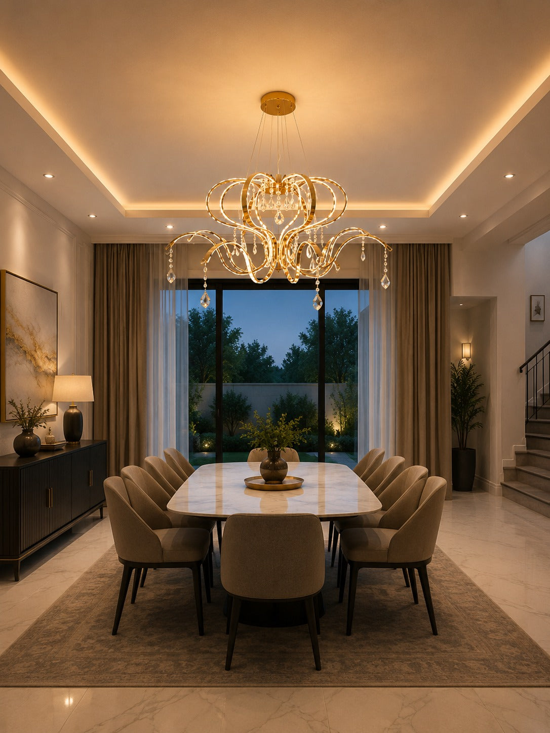 Elegant Crystal LED Hanging Chandelier