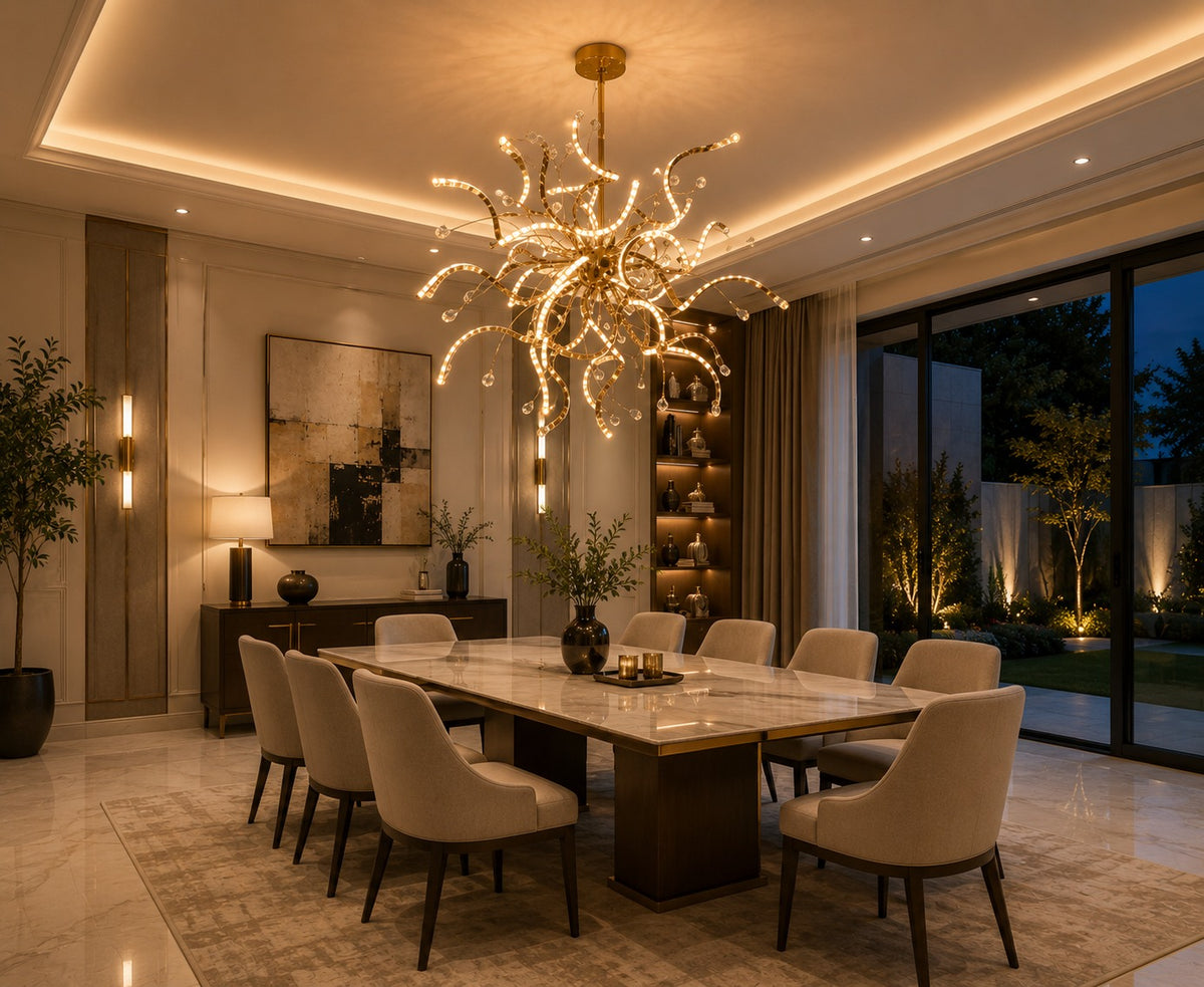 Luxury Modern Golden LED Pendant Chandelier