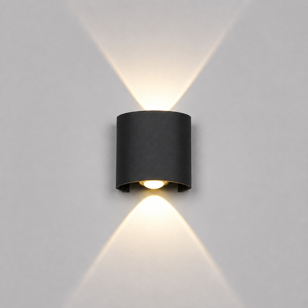 Modern Curved Outdoor Up-Down LED Wall Light – Waterproof Exterior Sconce