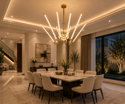 Modern Golden Crystal LED Chandelier by Luxury Lights