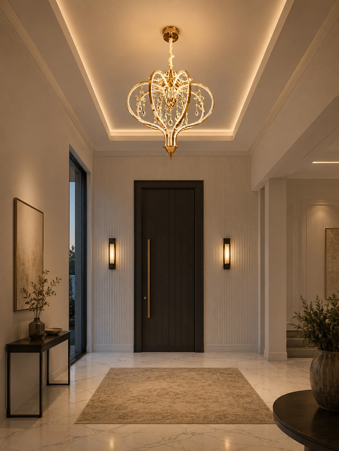 Luxury Crystal Golden LED Pendant Chandelier