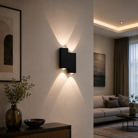 Modern Black Geometric LED Wall Light