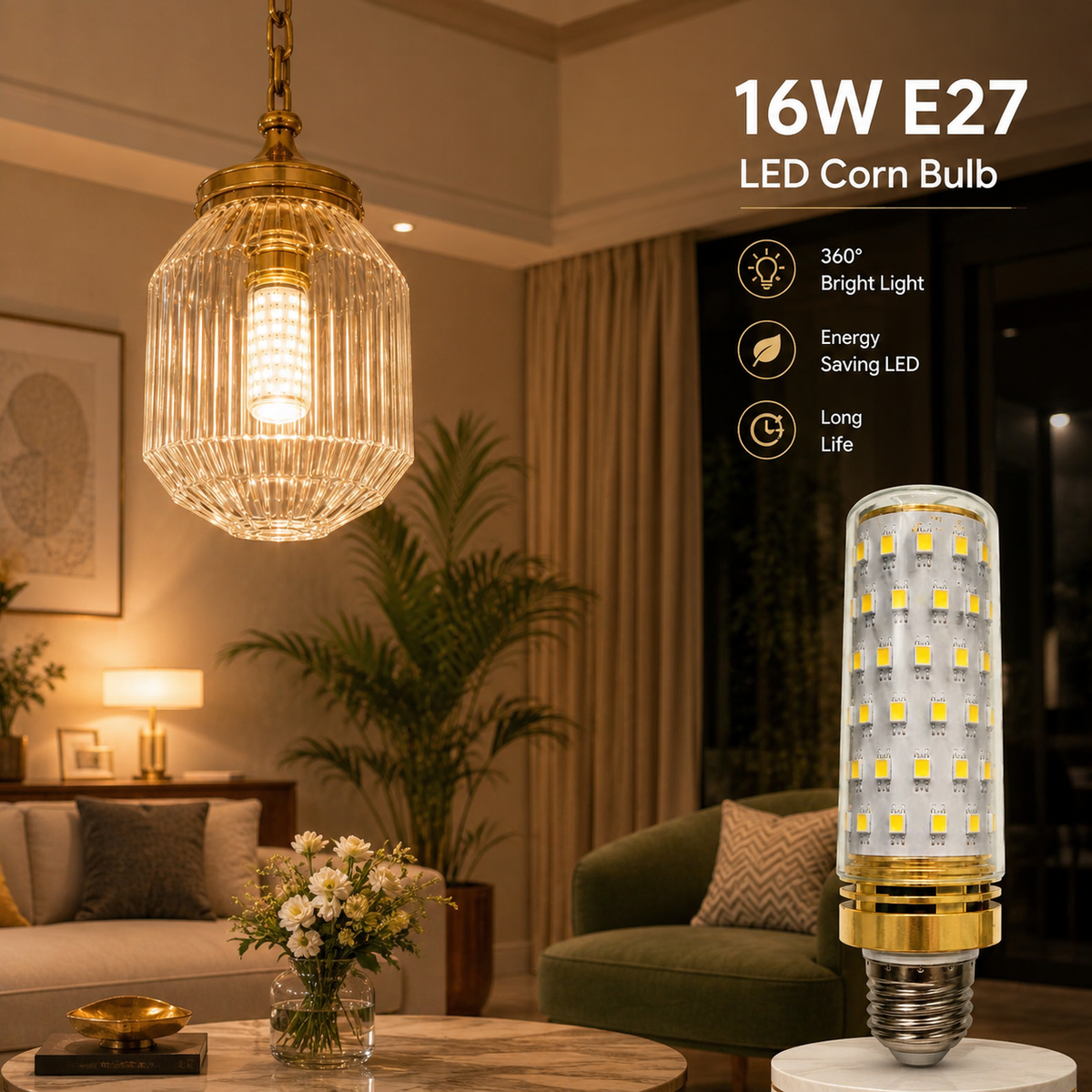 Modern 16W E27 3CCT LED Corn Bulb