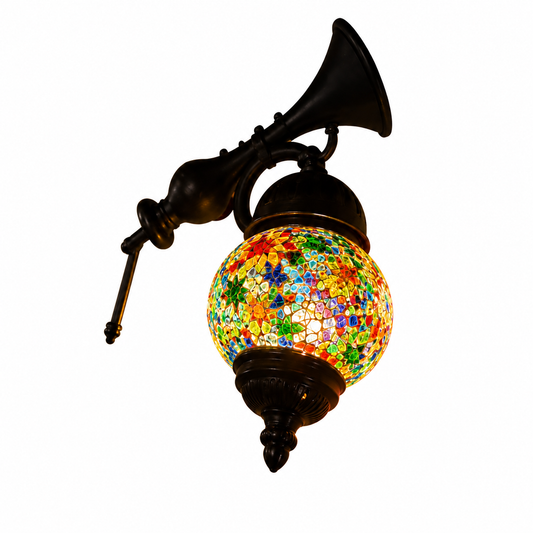 Retro Vintage Mosaic Wall Lamp – Antique Black Decorative Wall Light