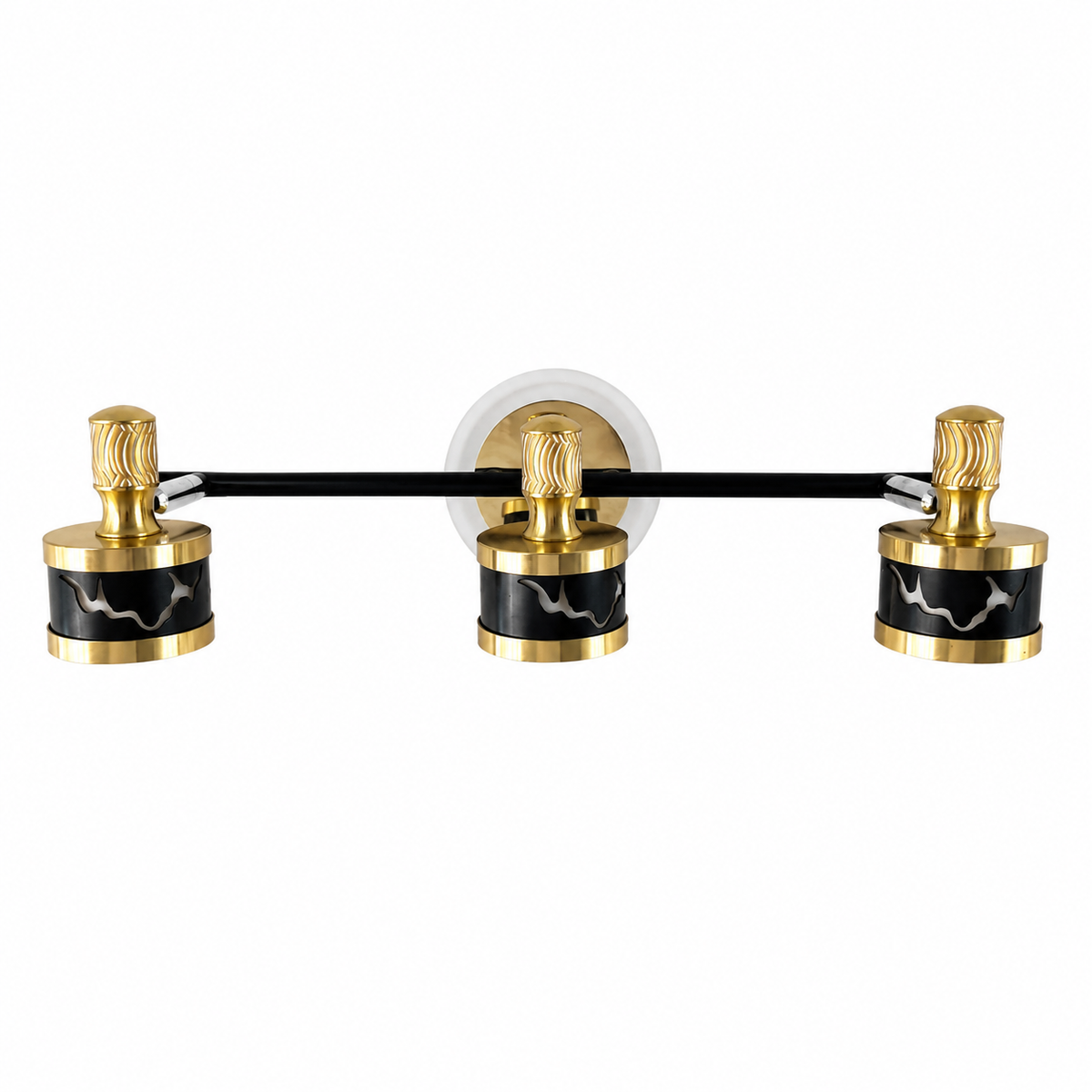 Luxury 3-Light Gold & Black LED Vanity Mirror Light