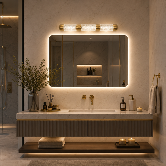 Luxury Crystal LED Mirror Light – Premium Vanity Light (18 Inch)