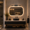 Modern Black LED Mirror Vanity Light – 18-Inch Bathroom Wall Light