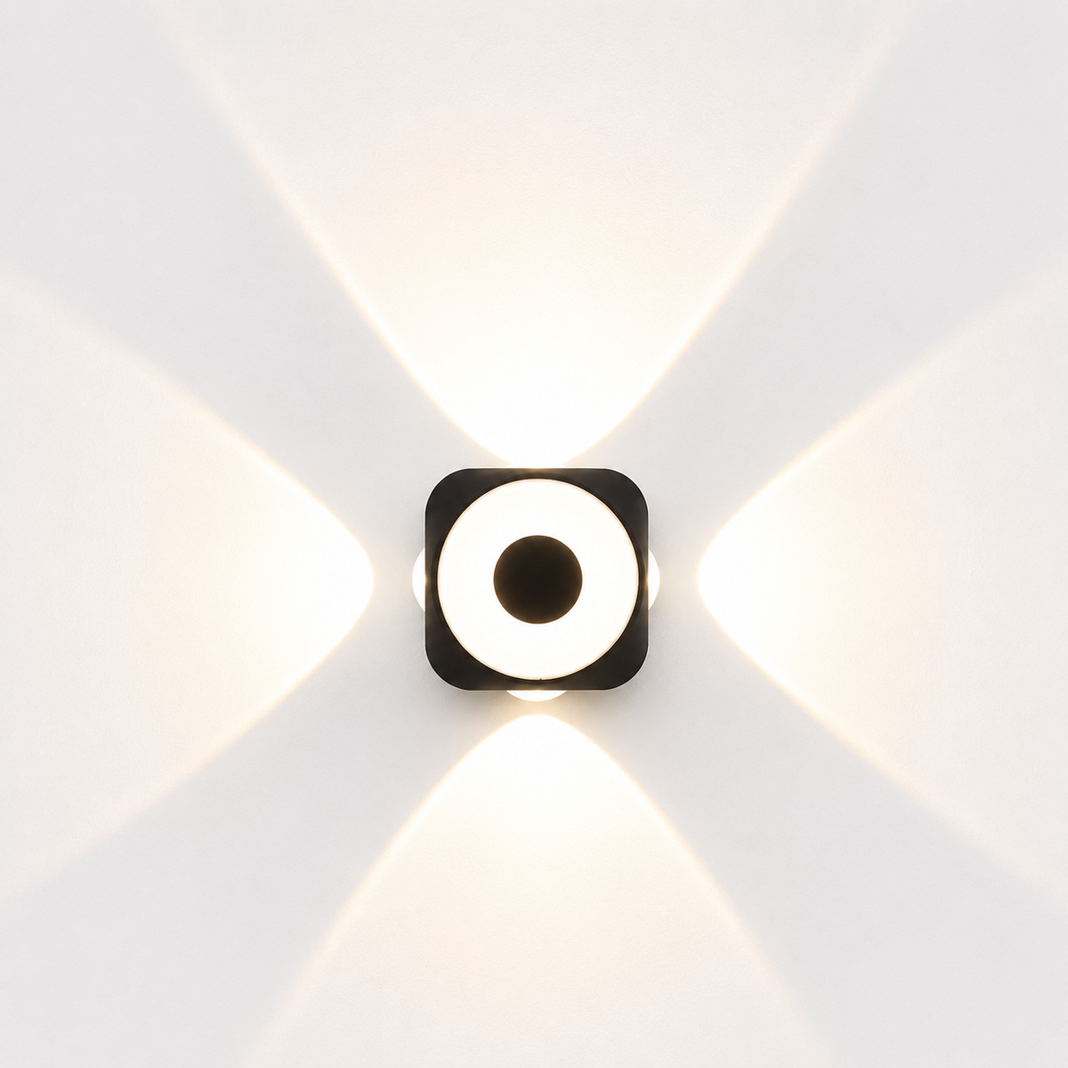 Modern Black 4-Way Outdoor LED Wall Light