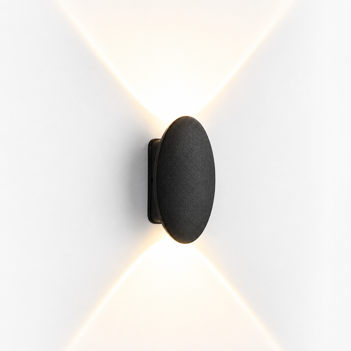 Modern Black Oval Outdoor Up & Down Wall Light