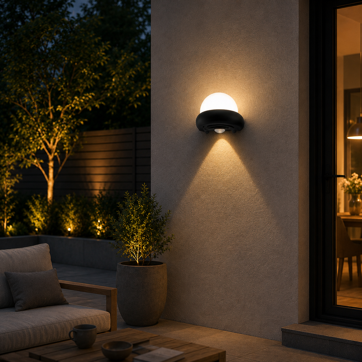 Modern Black Outdoor Wall Light – 7W