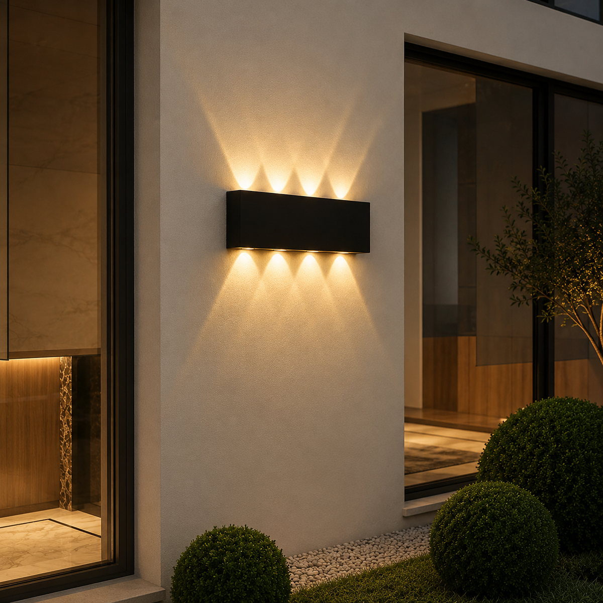 Modern Black Outdoor Wall Light – 8W