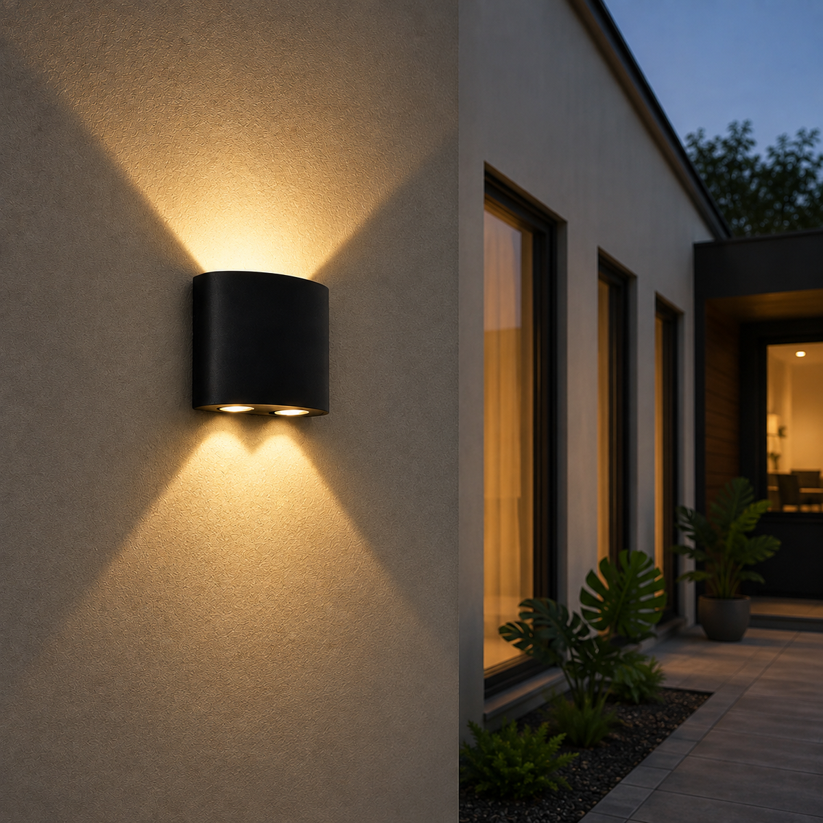 Modern Black Outdoor Wall Light – 4W