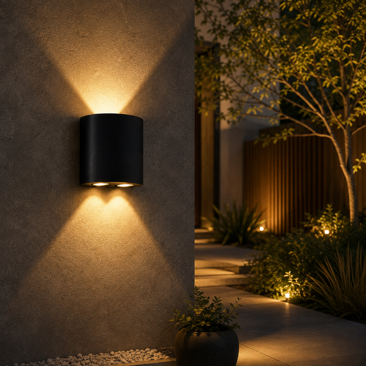 Modern Black Outdoor Wall Light – 4W