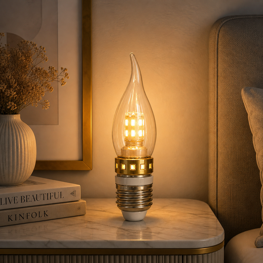 Modern 12W E27 LED Candle Bulb – Warm White
