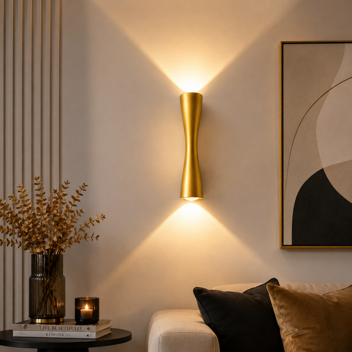 Modern Luxury Gold Up & Down Outdoor LED Wall Light