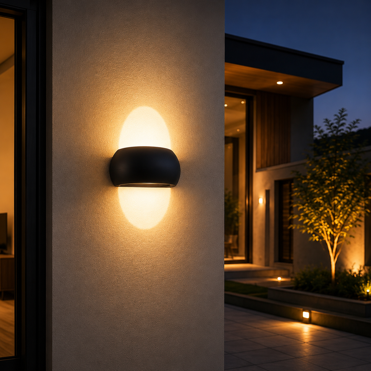 Modern Black Outdoor Wall Light – 10W