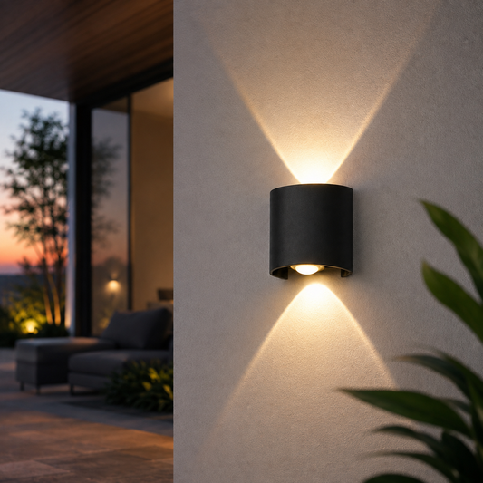 Modern Curved Outdoor Up-Down LED Wall Light – Waterproof Exterior Sconce