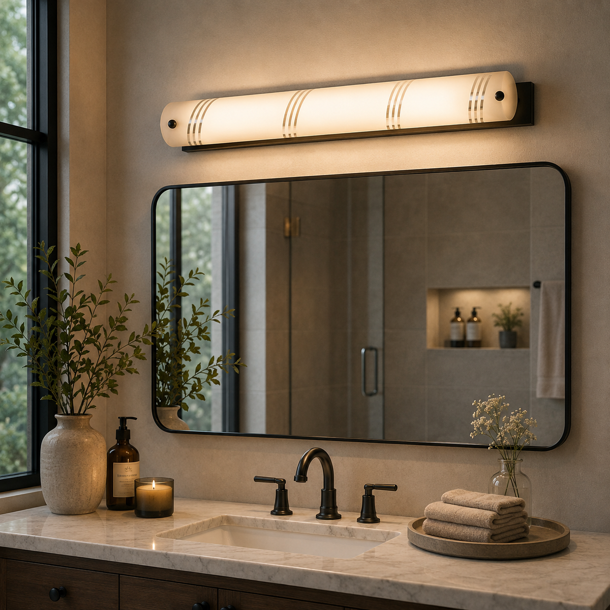 Modern Frosted Glass LED Vanity Mirror Light – Product Description