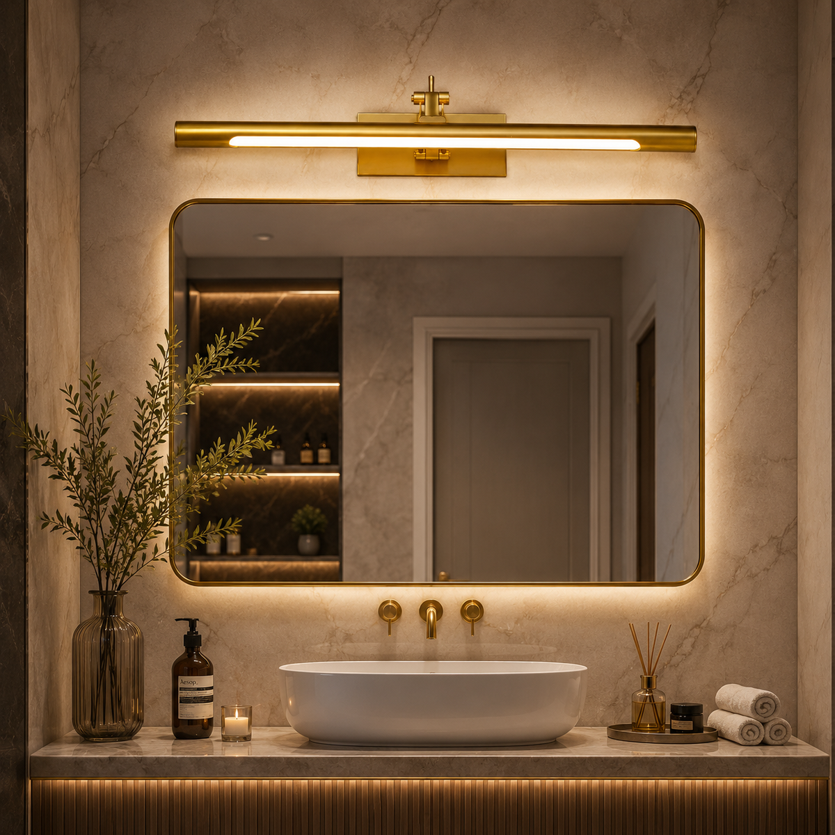 Premium 18-Inch LED Mirror Vanity Light – Luxury Bathroom Wall Light