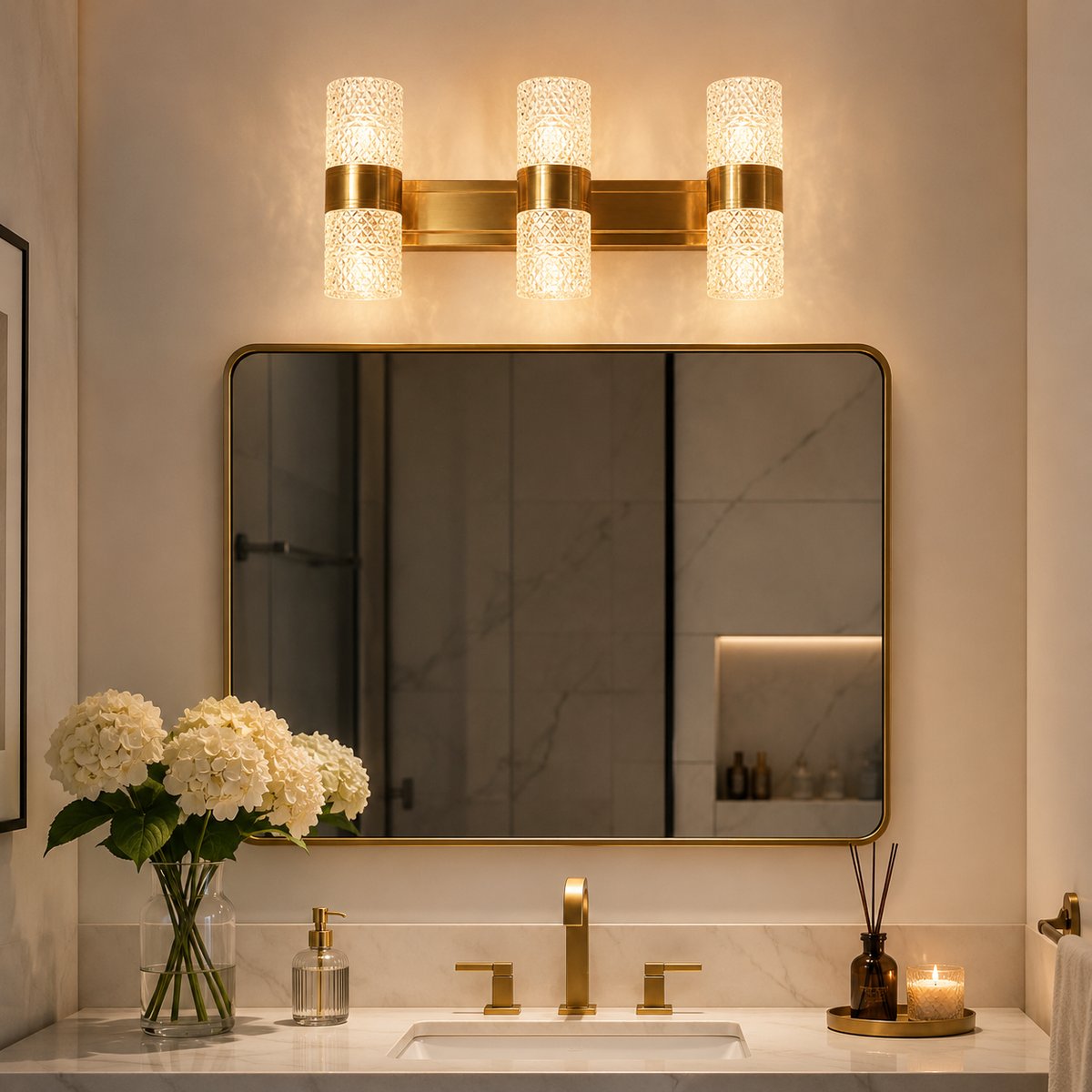 Luxury Crystal LED Mirror Light