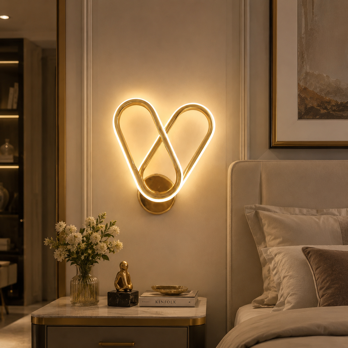 Modern Luxury Gold Double Loop LED Wall Sconce