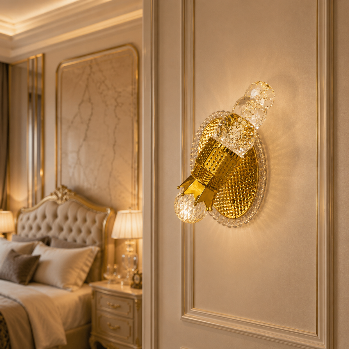 Modern Luxury Gold Crystal Decorative Wall Sconce