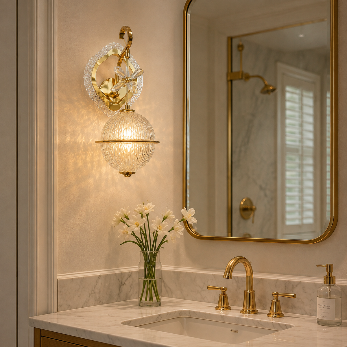 Modern Luxury Butterfly Globe Crystal Wall Sconce | Decorative LED Pendant Wall Light