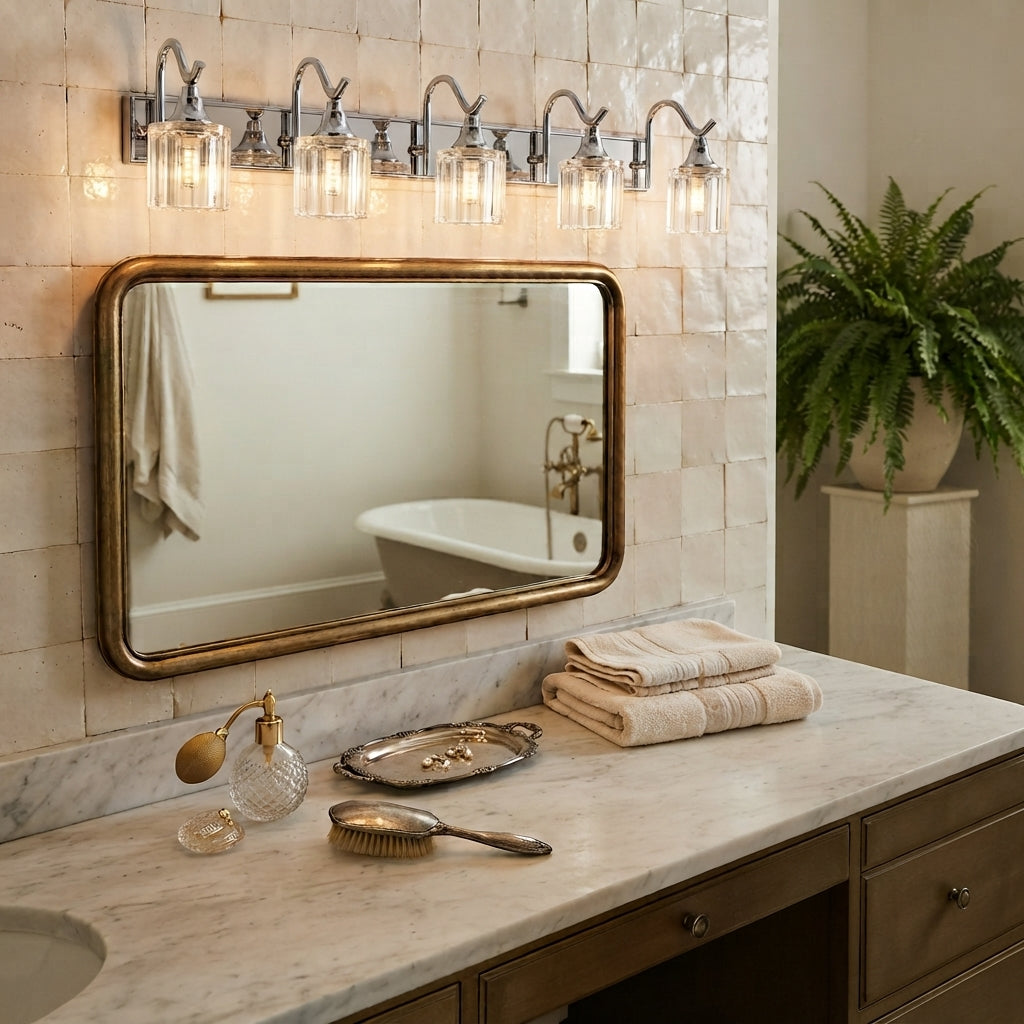 Luxury 5-Light LED Mirror Vanity Light – Modern Bathroom Wall Light (18 Inch)