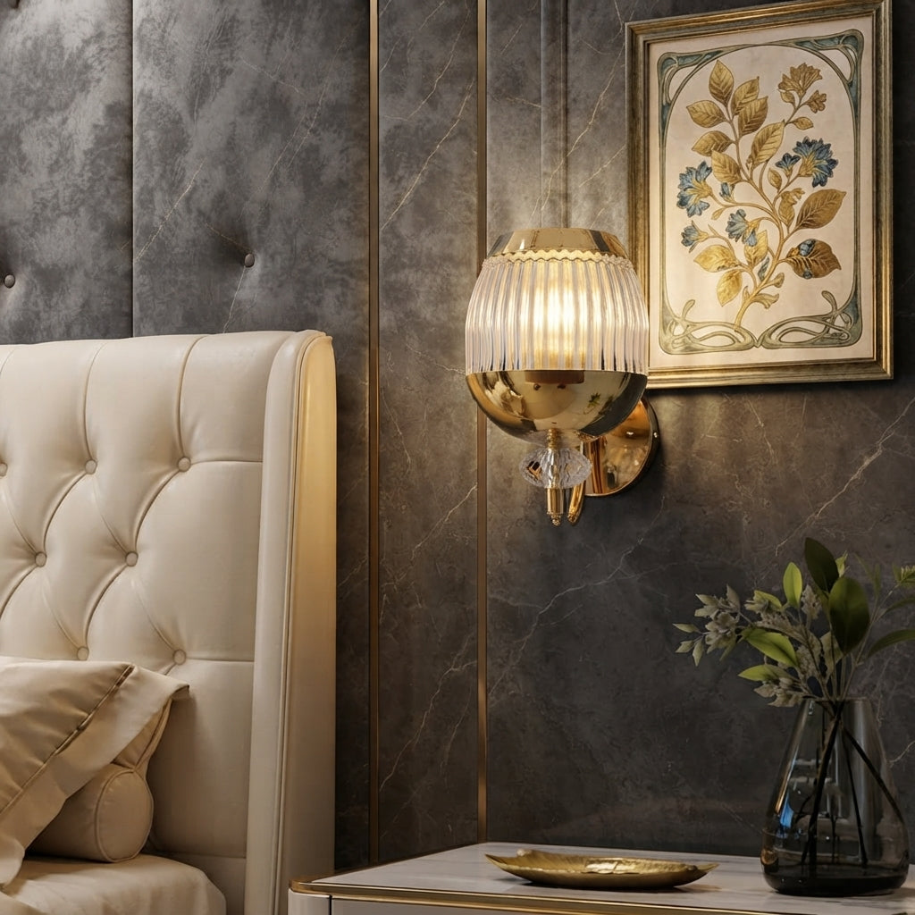Modern Luxury Gold Crystal Wall Sconce