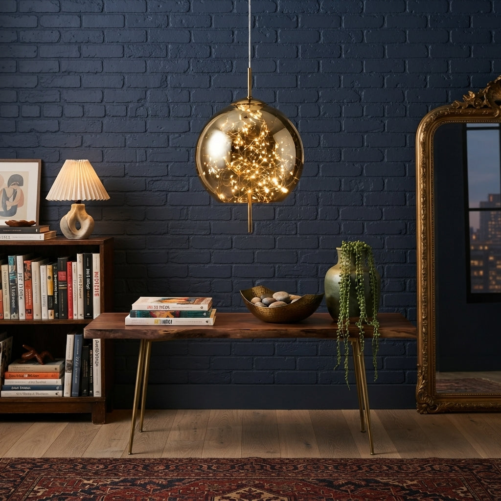 Modern Round Black & Gold LED Wall Light