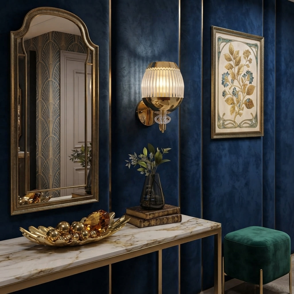 Modern Luxury Gold Crystal Wall Sconce