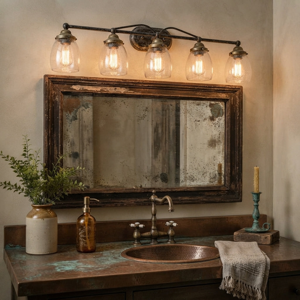 Modern Luxury Chrome 5-Light Crystal Vanity Wall Sconce