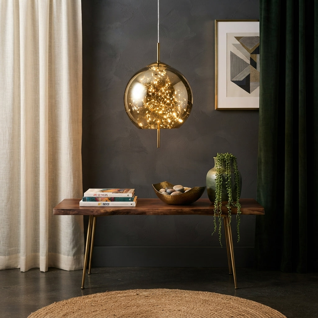 Modern Round Black & Gold LED Wall Light