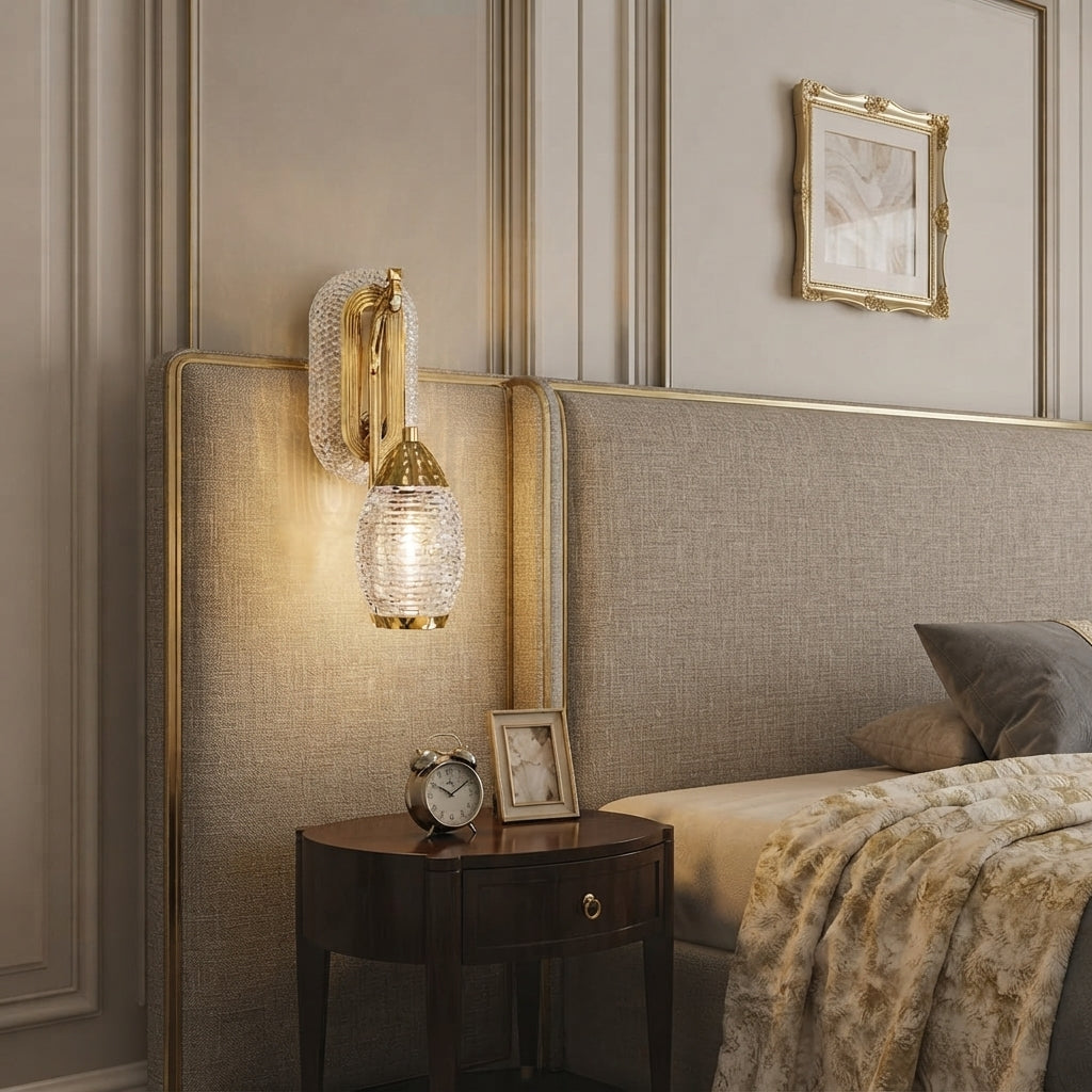 Modern Luxury Gold Crystal Wall Sconce