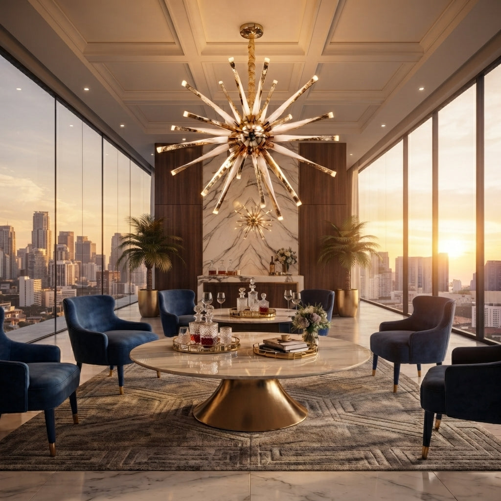 Starburst Luxury LED Chandelier – Modern Decorative Ceiling Light
