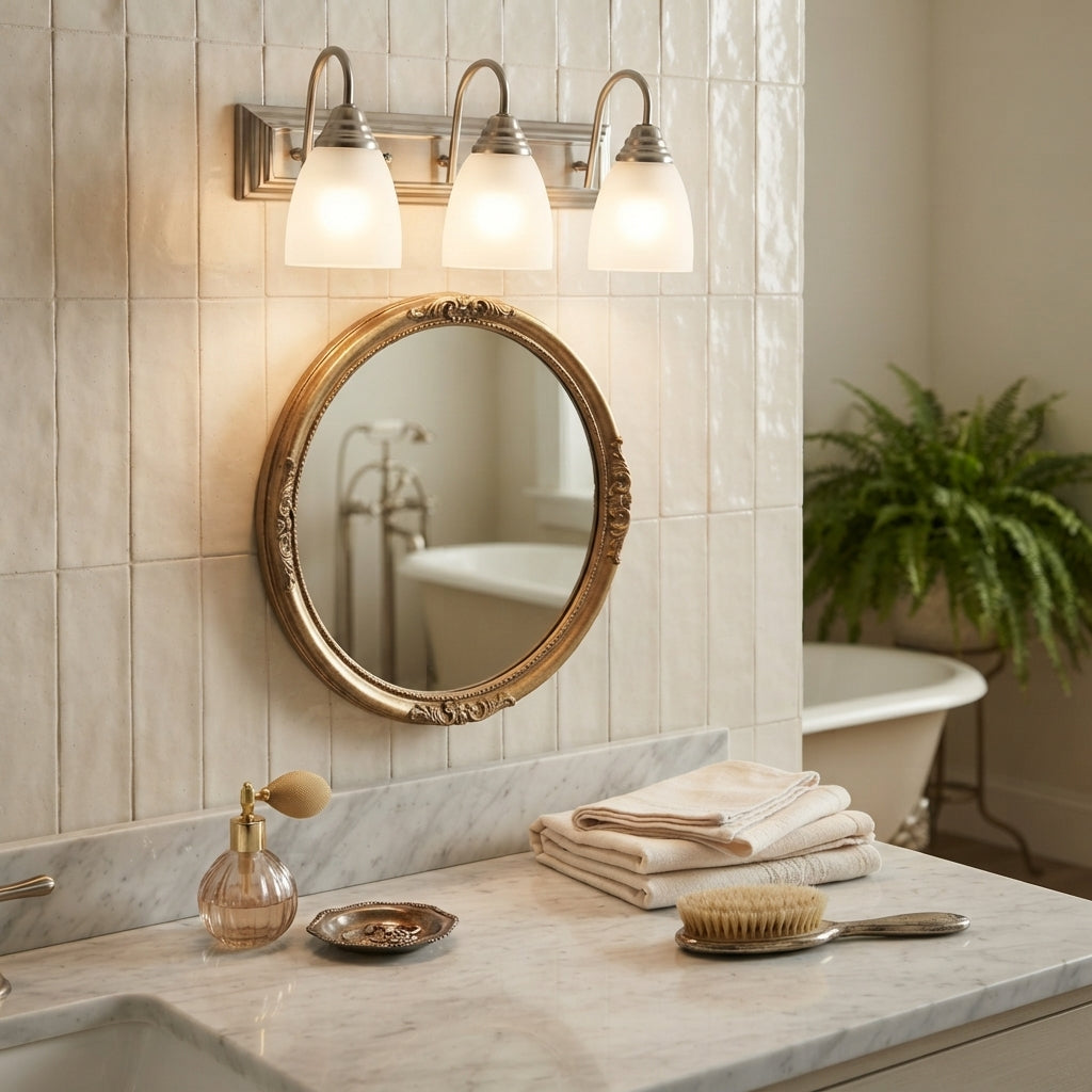 Modern LED Mirror Vanity Light – 3 Head Bathroom Wall Light (18 Inch)