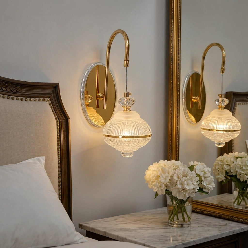 Modern Luxury Gold Crystal Pendant Wall Sconce