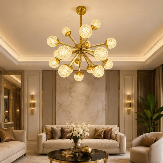 Luxury Gold LED Chandelier – Product Description