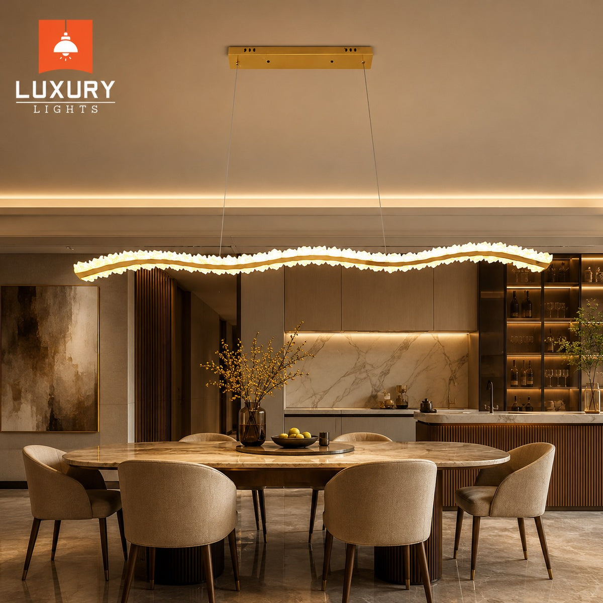 Golden Wave Luxe Hanging Light